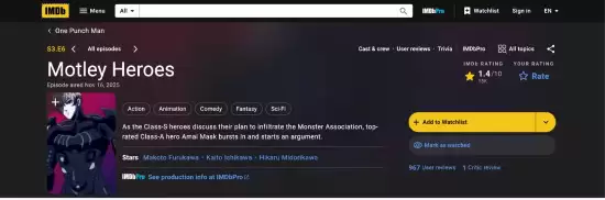 一拳超人第三季评分暴跌创历史最低引争议