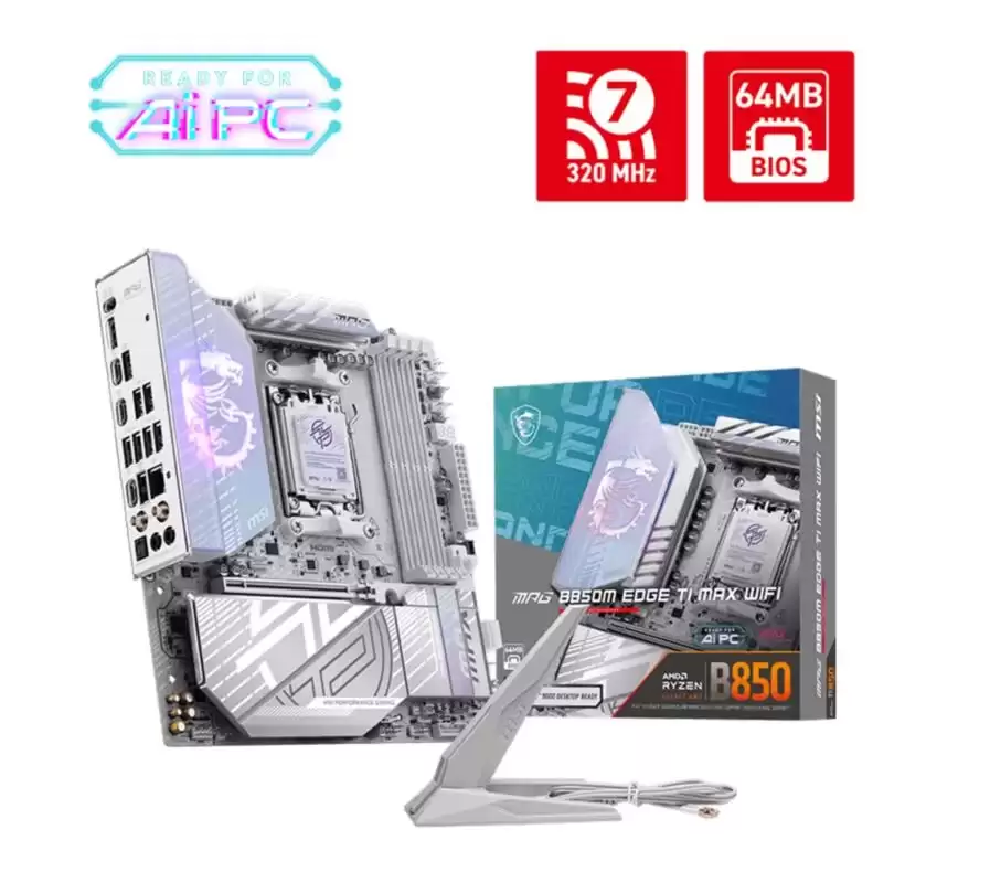 微星 MPG B850M EDGE TI MAX WIFI 主板曝光,消息称配备 4 个 M.2