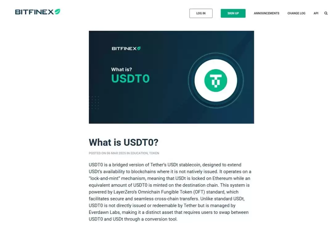 USDT的跨链版,USDT0靠谱吗?