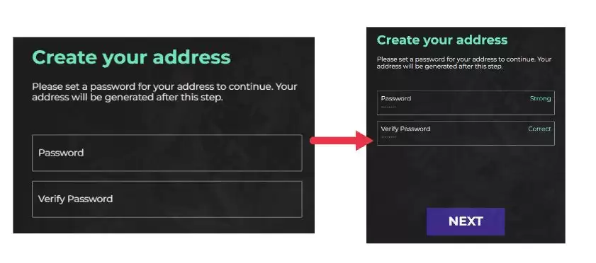 电子邮件地址输入屏幕