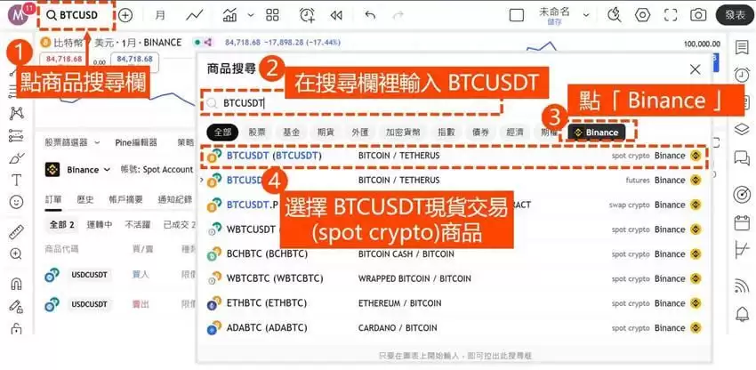 用Tradingview怎么买比特币？TradingView和币安帐户连接下单教学 (图解步骤)