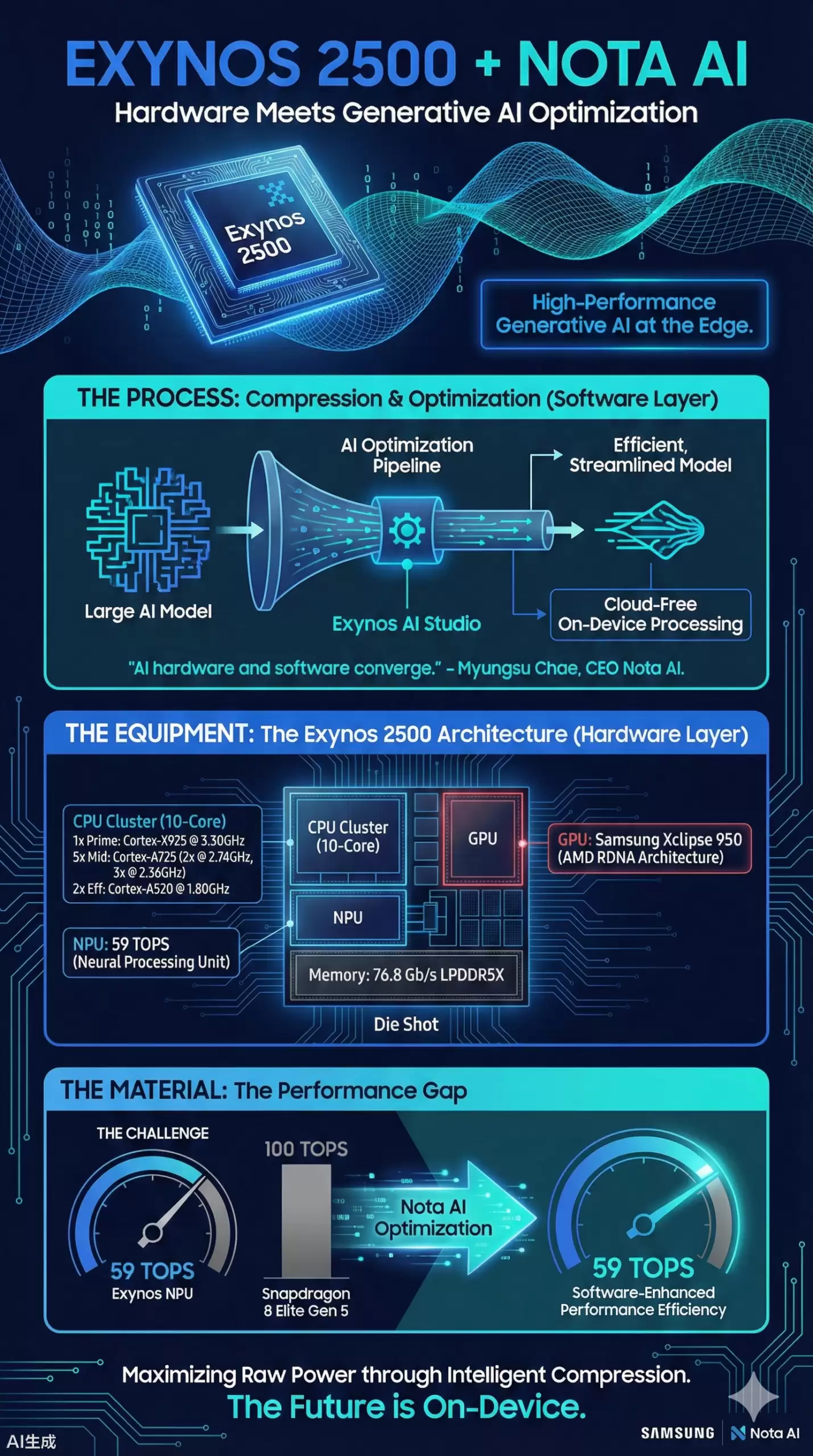 三星 Exynos 2500 芯片对决骁龙:NPU 算力落后,靠软件优化追赶