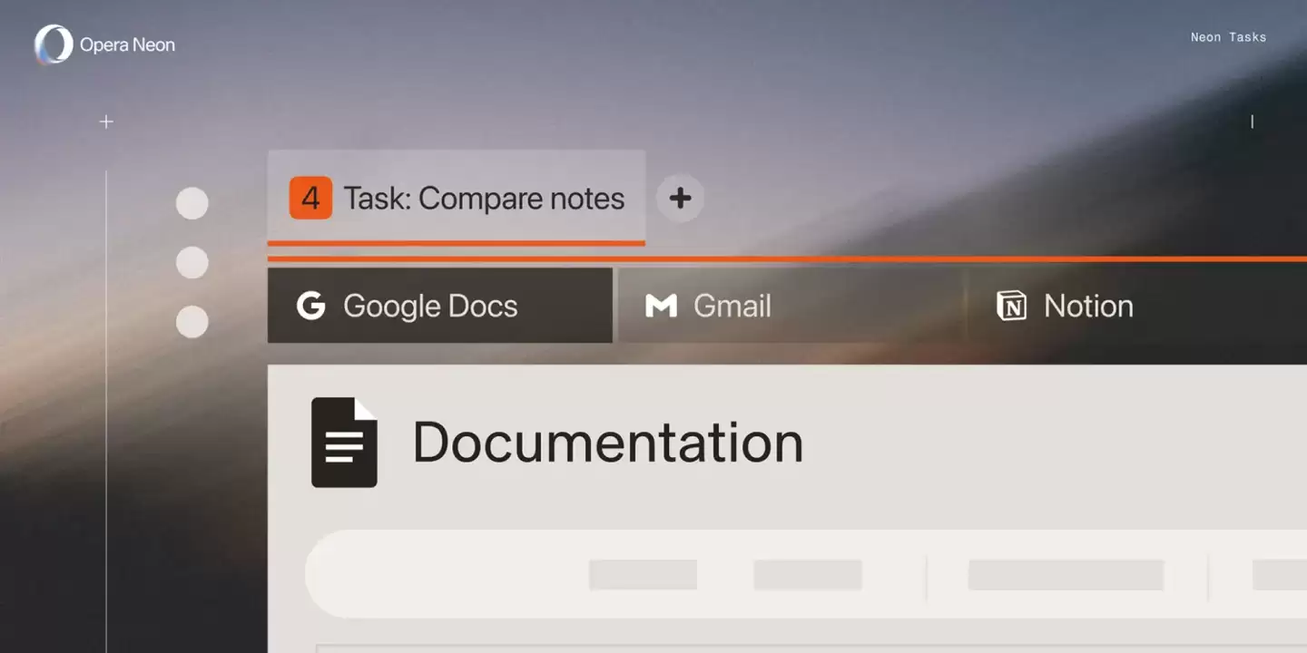 Opera 更新 Neon 浏览器：引入 1 分钟深度研究、支持 AI 操作文档、集成 Gemini 3 Pro