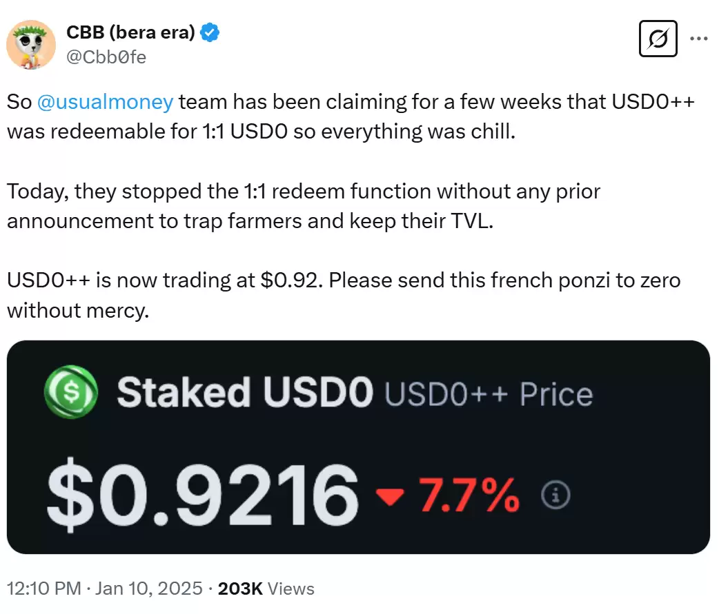 USD0++ 脱锚事件解析:Usual 协议的挑战与前景