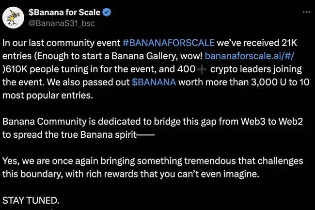 BANANAS31币是什么？怎么买？币安投票上币胜出者