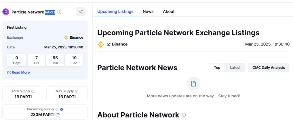 粒子网络（$PARTI）空投价格预测:币安上市价格？