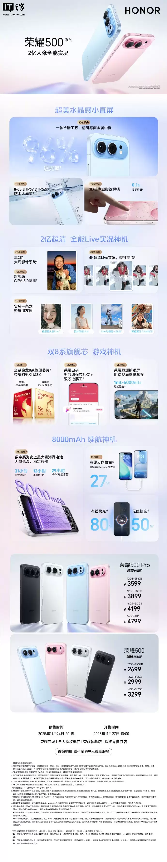 荣耀500系列手机“战报”发布：全渠道首销日销量为同期系列151%