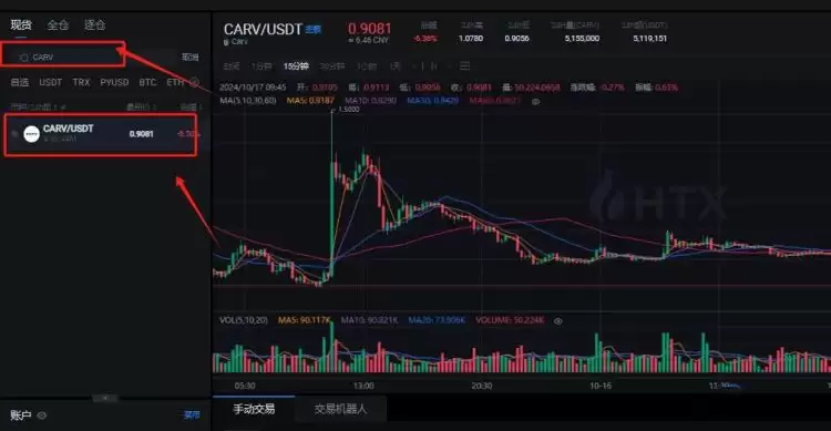 CARV币买卖交易教程