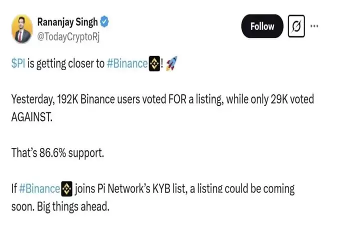 Pi 网络价格预测:Pi 币在大幅调整中稳定在 1.35 美元左右,币安上市能否扭转看跌趋势