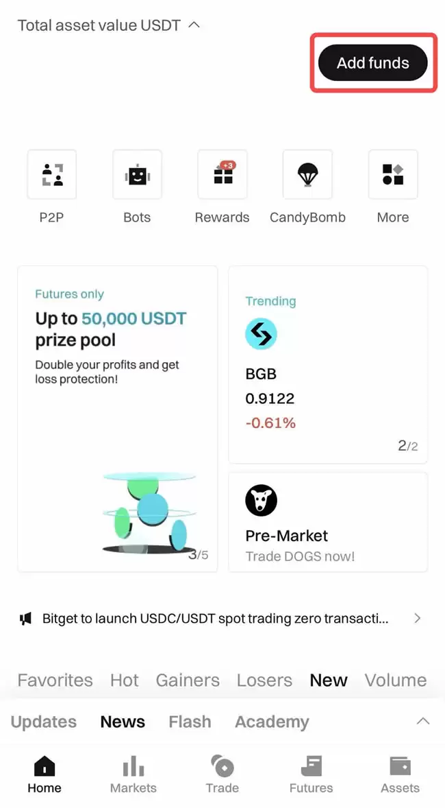 Bitget交易所如何充值?Bitget新手充值交易操作教程(App端2025年版)