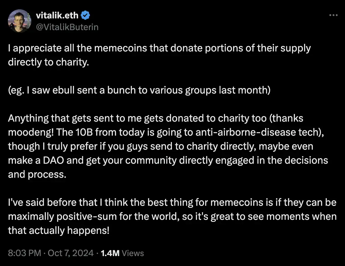 盘点假期里值得关注的Meme项目:Vitalik卖币叙事、Cult文化复兴