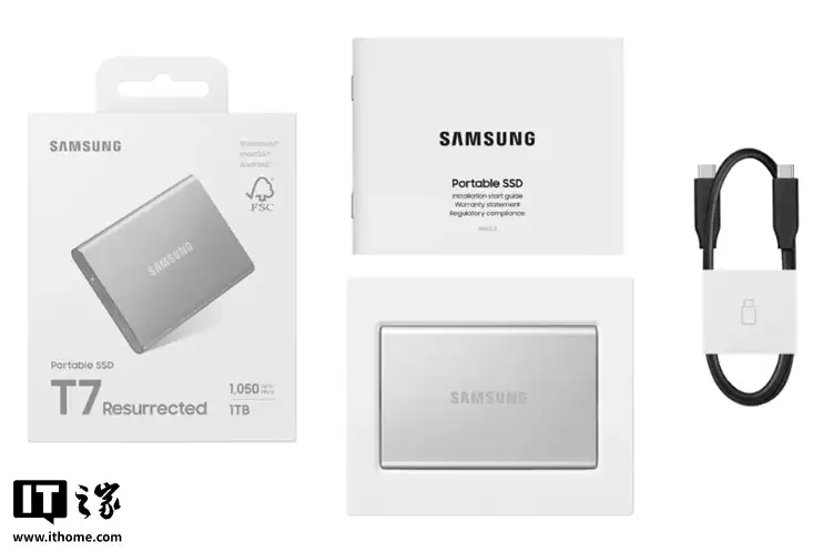 三星推出新款移动固态硬盘 T7 焠新版:100% 再生铝机身,最高 4TB