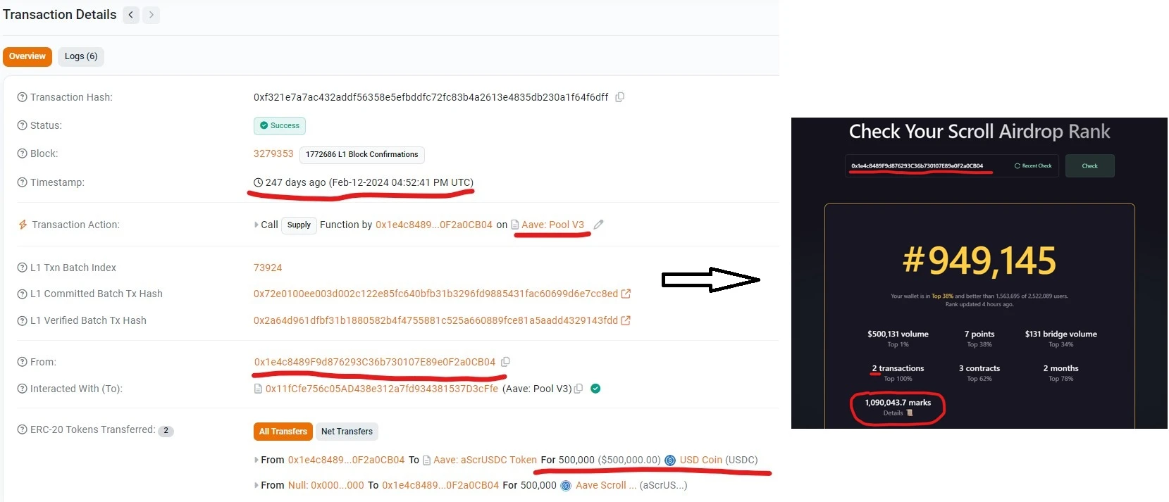 Scroll空投前夕,深扒Scroll团队地址都有多少积分?