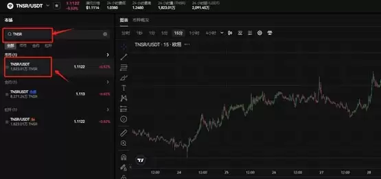 TNSR币行情查看示意图