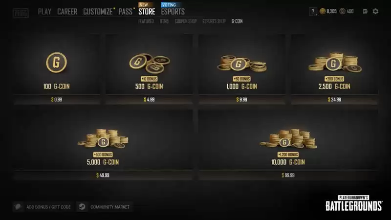 PUBG G币是什么?G币如何储值、免费获得?