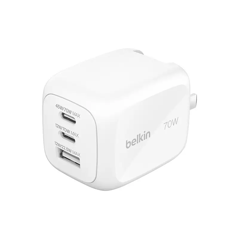 贝尔金发布 70W 氮化镓三口快充头，售 316 元