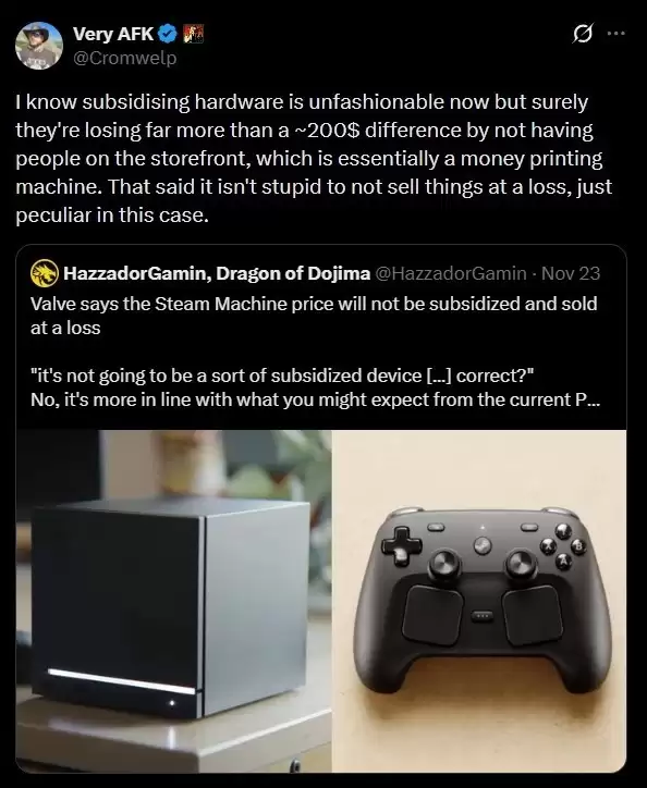 Steam主机或推两百美元补贴，以软件收益反哺硬件引热议