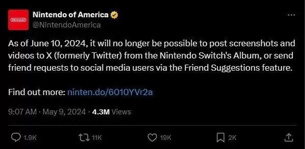 任天堂剥离X平台，玩家怒斥马斯克