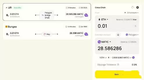 代币与网络选择示意图