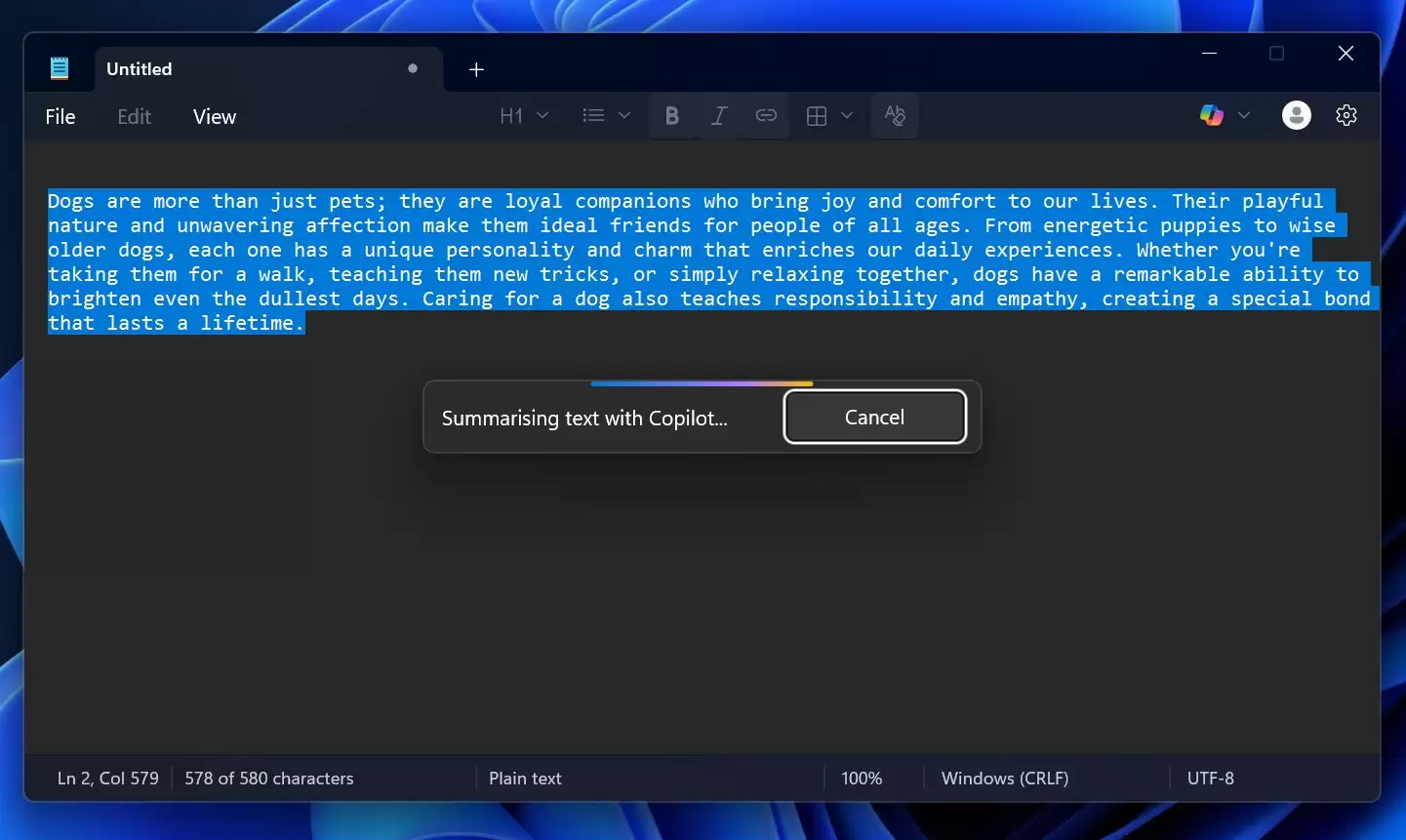 初探记事本 AI 流式生成：首批限 Copilot+ PC 设备，微软承诺未来将覆盖所有 Win11 设备
