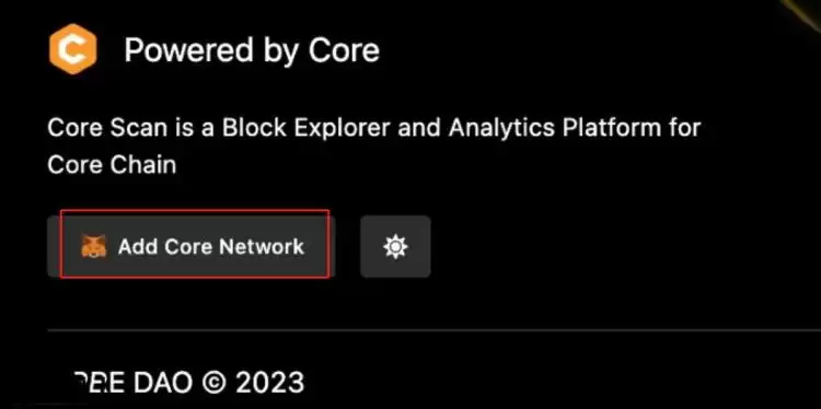 在官方区块浏览器找到添加网络按钮