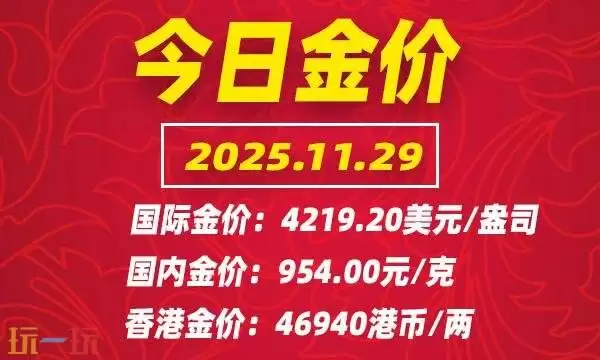 今日金价11月29日最新价格 11月29日国际黄金价格实时行情一览