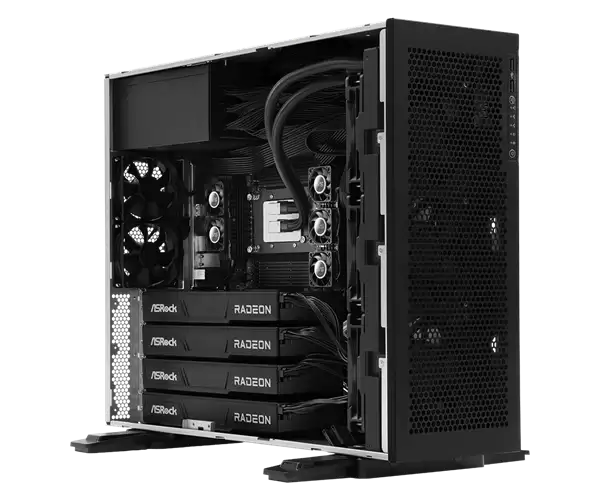 华擎工作站配备四块AMD R9700 32GB专业显卡:搭载Zen5/4线程撕裂者