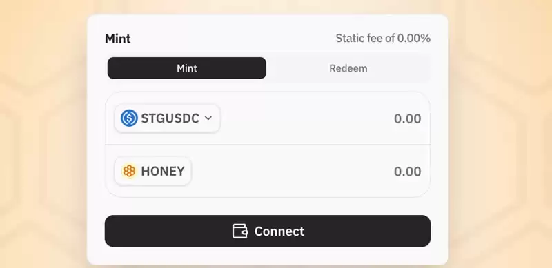 Berachain稳定币铸造页面