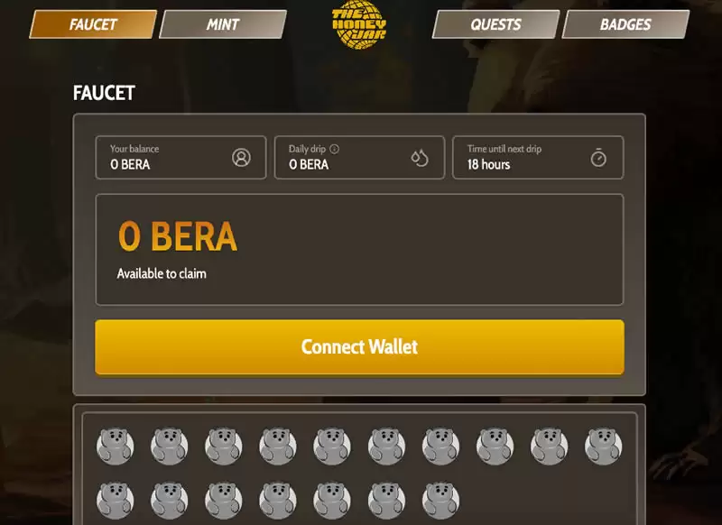 Berachain测试币领取界面