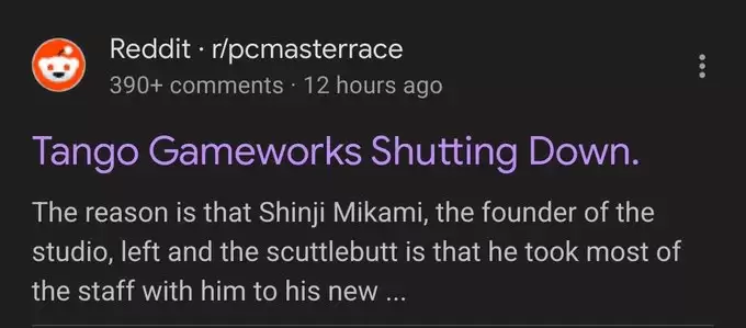 三上真司离职带走Tango员工引热议