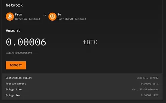 跨链转账操作界面展示