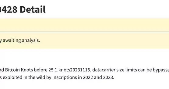 美国国家漏洞数据库标记比特币铭文Ordinals！ORDI在50美元震荡
