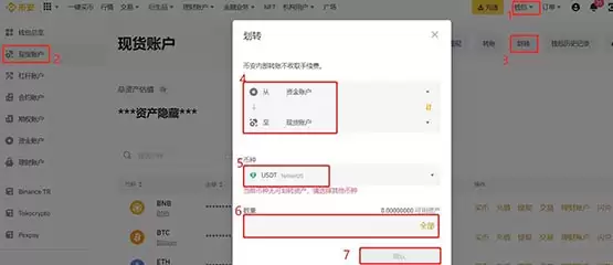 BETA币资金划转操作示意图