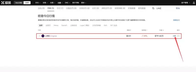 LING币怎么买?欧易OKX交易所购买LING币图文详细教程