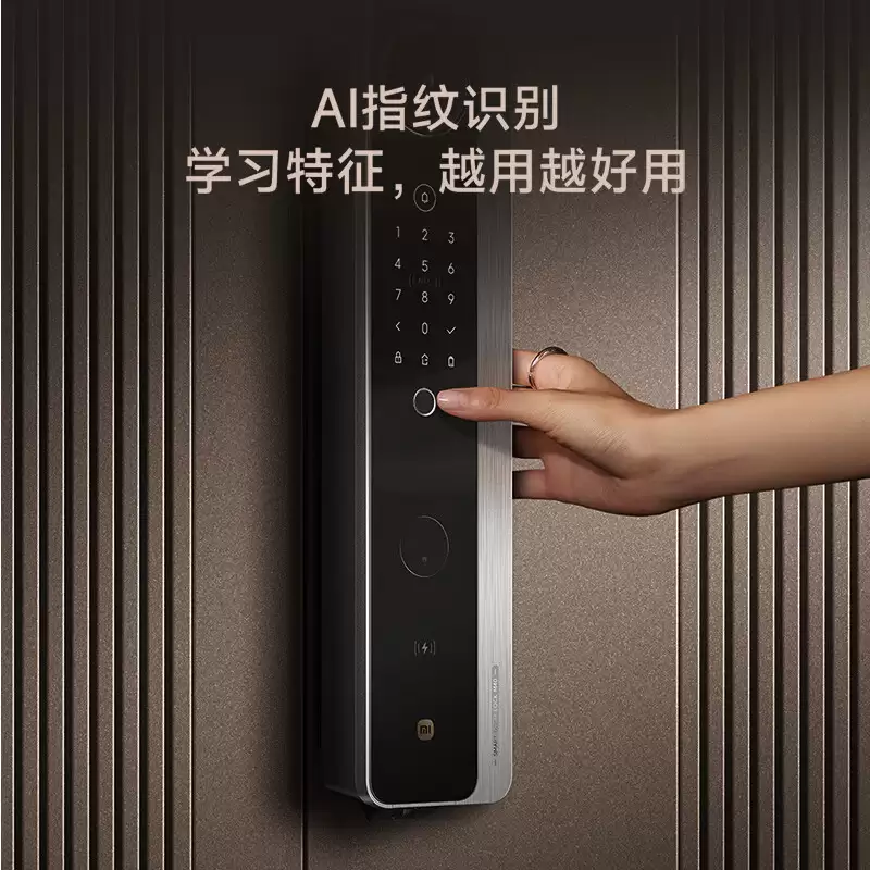 小米智能门锁M40开售：4.94英寸高清大屏 + AI双摄全景猫眼，3299元（国补价2804.15元）
