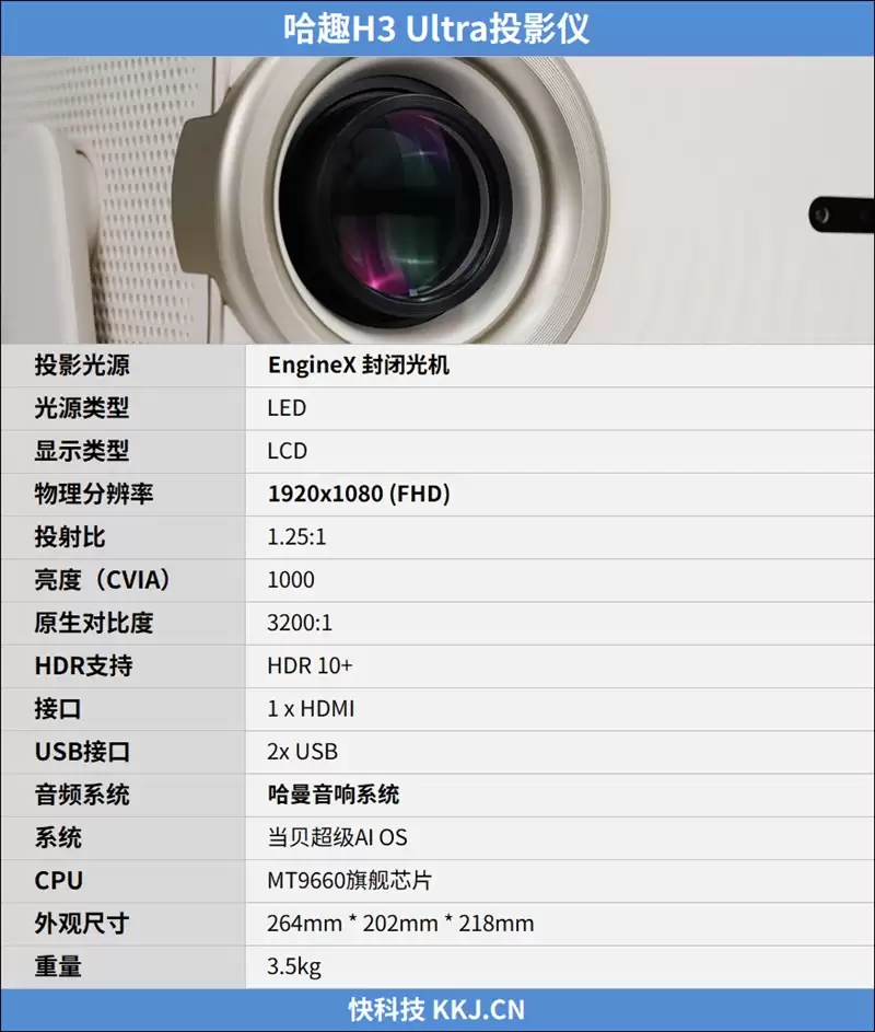 卧室缺一台投影仪吗?哈趣H3 Ultra评测:音画同级无敌 哈曼音箱还可以独立使用