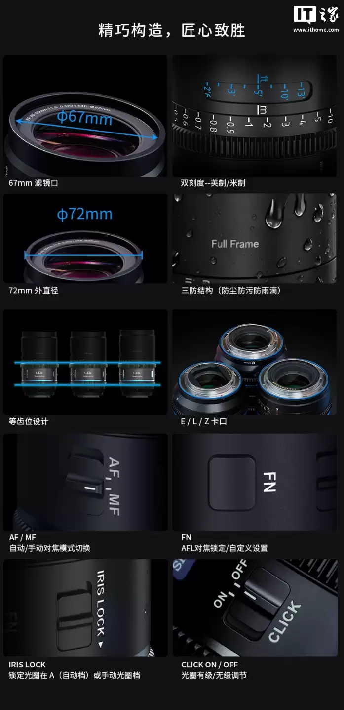 单只 5999 元:思锐星辰 1.33x 全画幅自动对焦变宽电影镜头开启预售,覆盖 50、75、100mm 焦段
