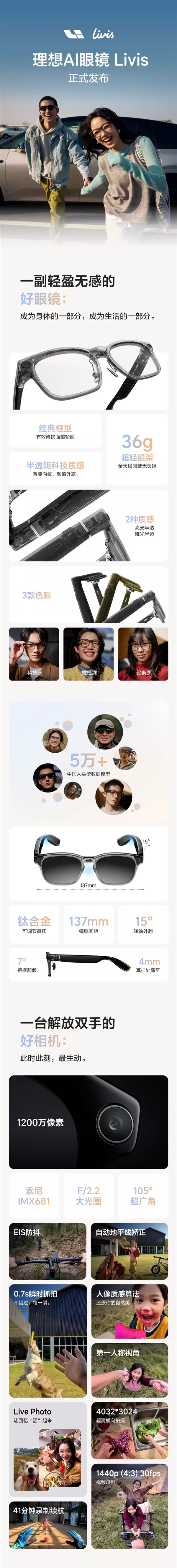 全系蔡司镜片 一图读懂理想Livis：可能是迄今最好用的AI眼镜！