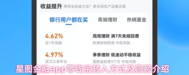 星图金融app零钱宝转入方式及限额介绍