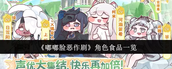 《噗噗脸恶作剧》角色食品一览