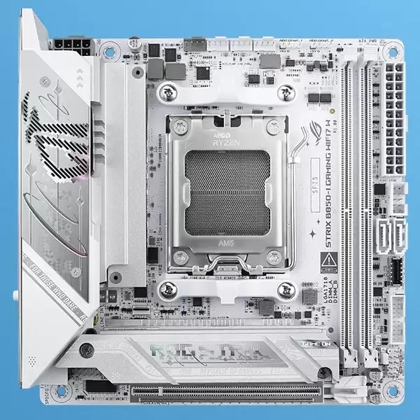 华硕 ROG B850-I 迷你吹雪主板外观确认,全面白化设计