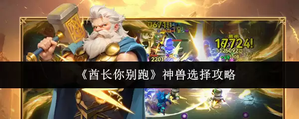 《氪长你别跑》神兽选择攻略