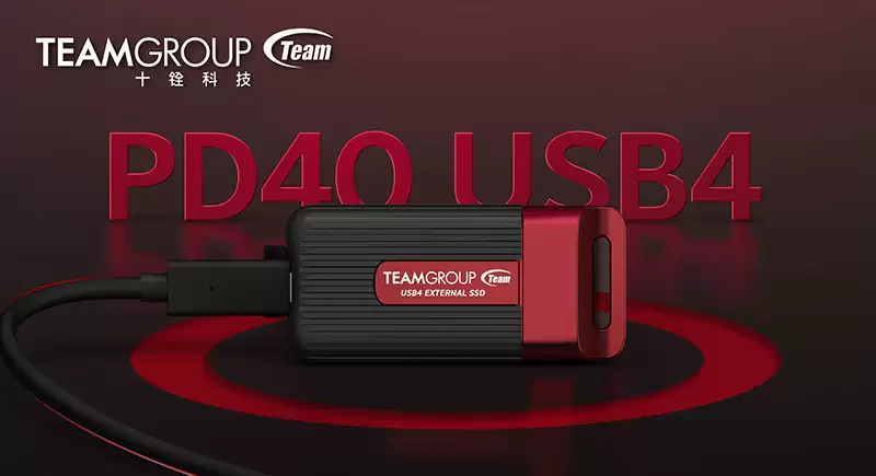 十铨推出 TEAMGROUP PD40 迷你可携式固态硬盘：USB4 规格，IP54 防尘防水