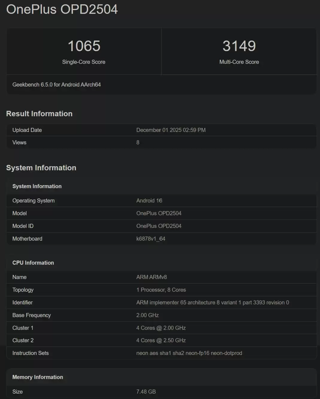 一加 Pad Go 2 平板现身 Geekbench：有望搭载联发科天玑 7300 芯片，12 英寸 2.8K LCD 屏幕