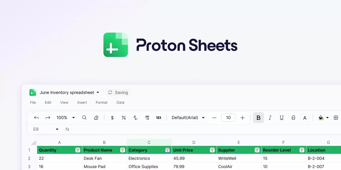 拒绝 AI 偷看数据：Proton 推出加密表格 Sheets，剑指微软 Excel