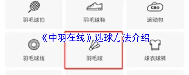 《中羽在线》选球方法介绍