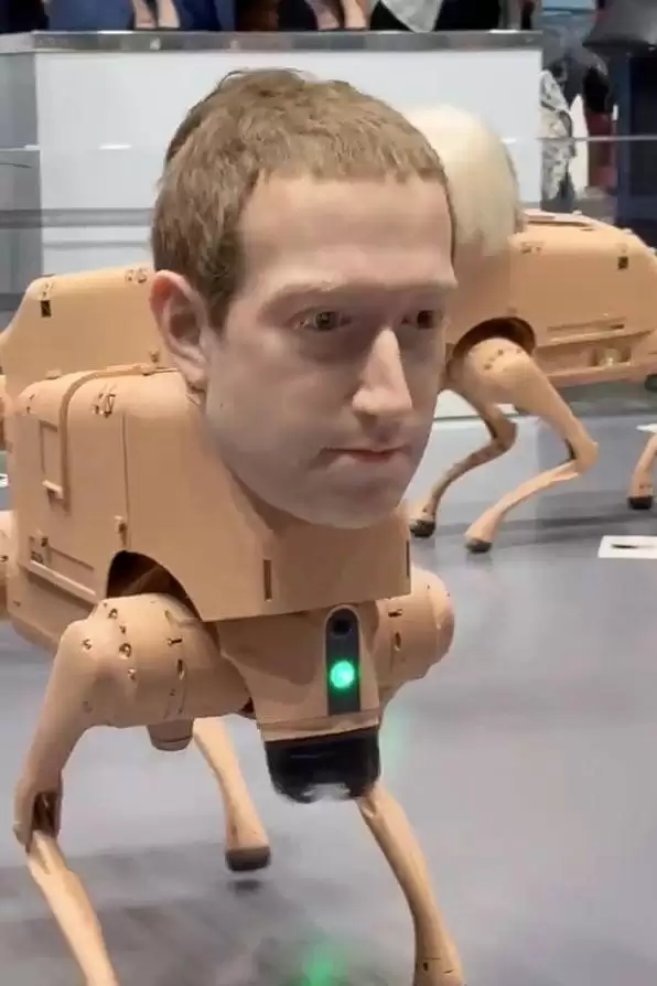 Beeple新作普通动物:机械狗戴名人面具上演科技荒诞剧