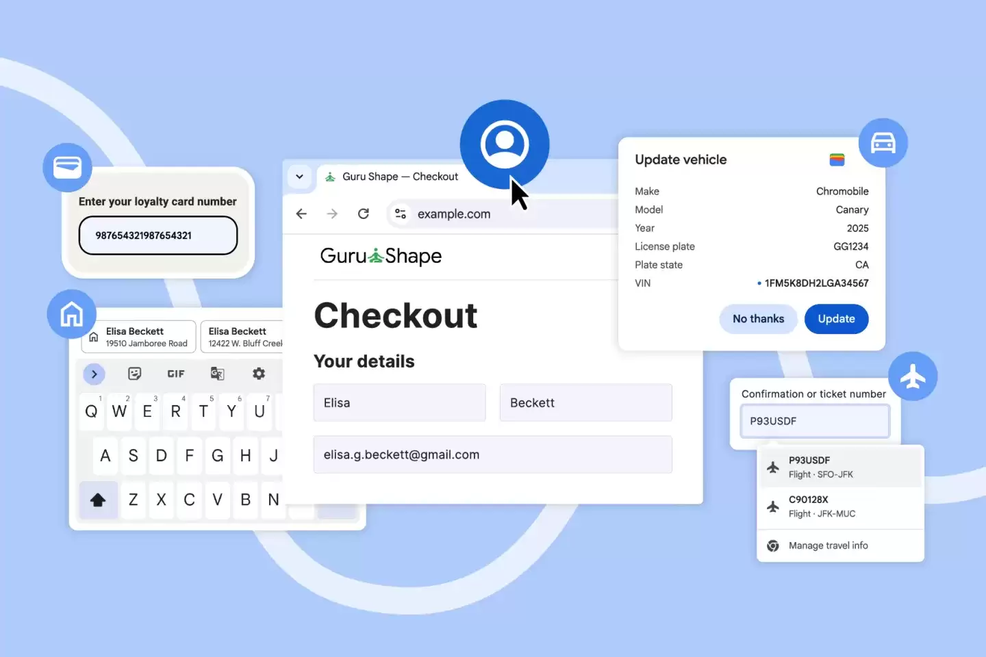 谷歌改进 Chrome 浏览器自动填充功能,可根据账户信息填入姓名、Email、地址等