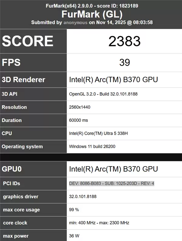 Intel 10核锐炫B370集显跑分曝光：超RTX 3050