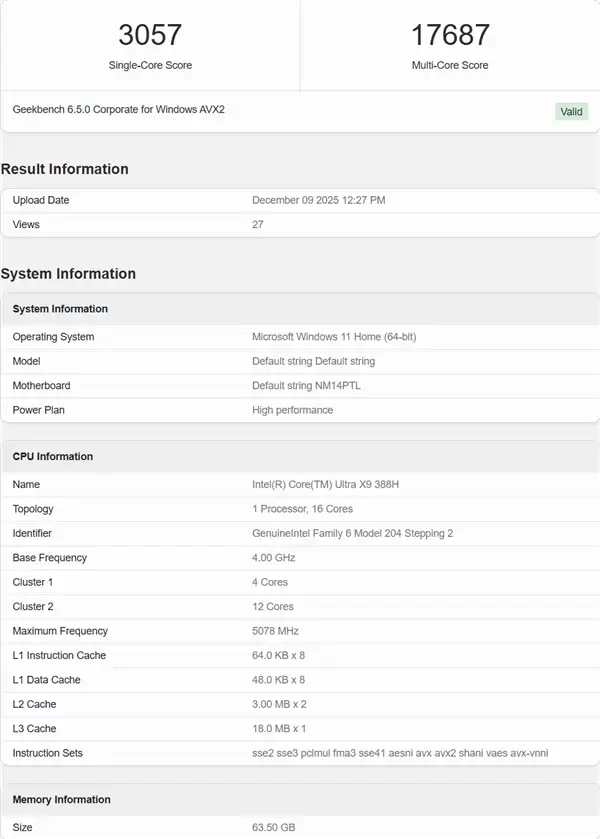 Intel旗舰酷睿Ultra X9 388H跑分：与AMD顶级Max+ 395相当！功耗还更低